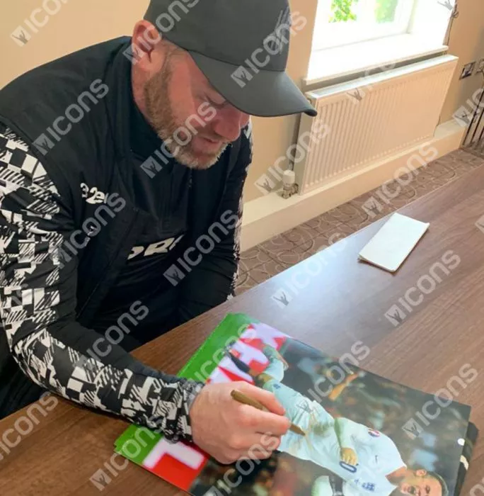 Wayne Rooney Signed England Photo