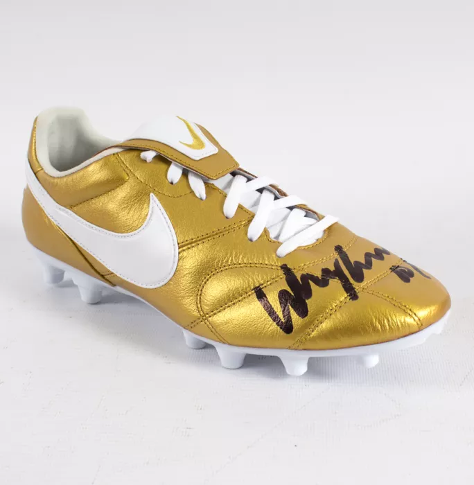 Wayne Rooney Signed Gold Nike Tiempo Boot