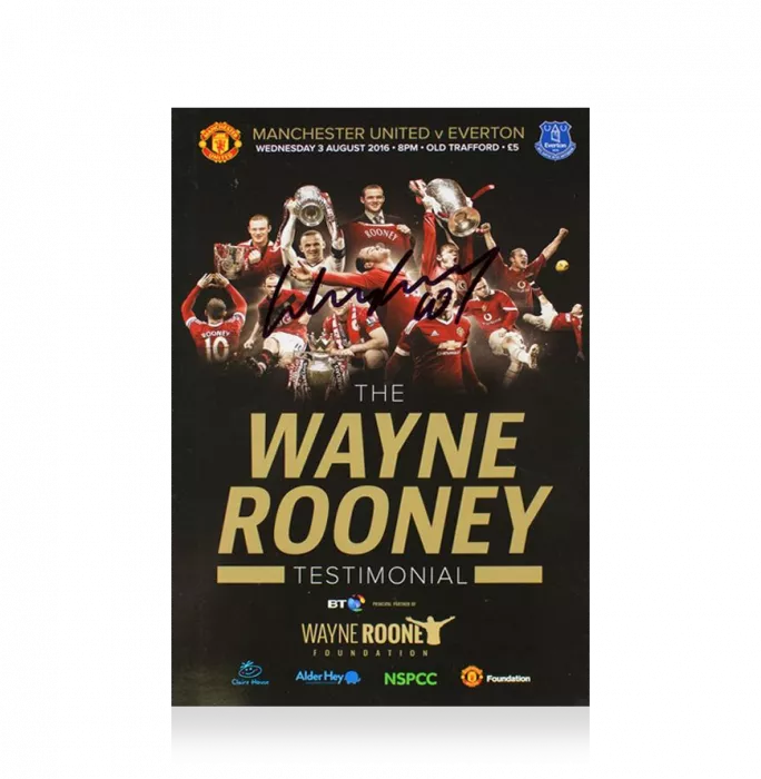 Wayne Rooney Signed Programme: Testimonial