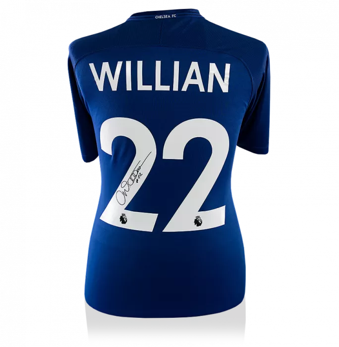 Willian Signed Chelsea 2017-18 Home Shirt