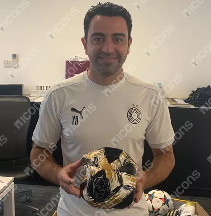 Xavi Signed Black & Gold Adidas Football
