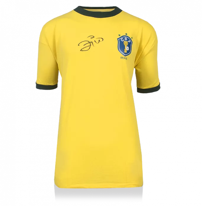 Zico Front Signed Brazil 1982 Home Shirt