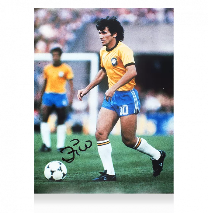 Zico Signed Brazil Photo: 1982 FIFA World Cup