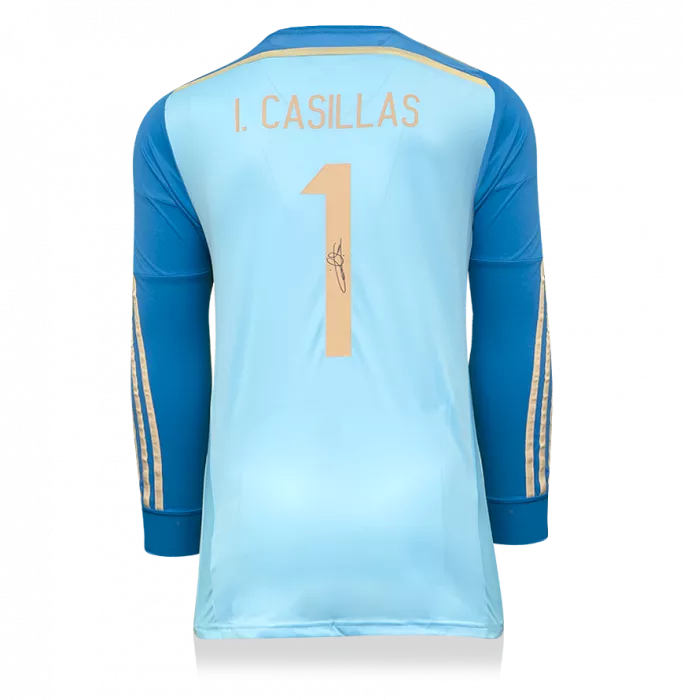 Iker Casillas Back Signed Spain 2013-15 Home Goalkeeper Shirt: Player Issue Edition