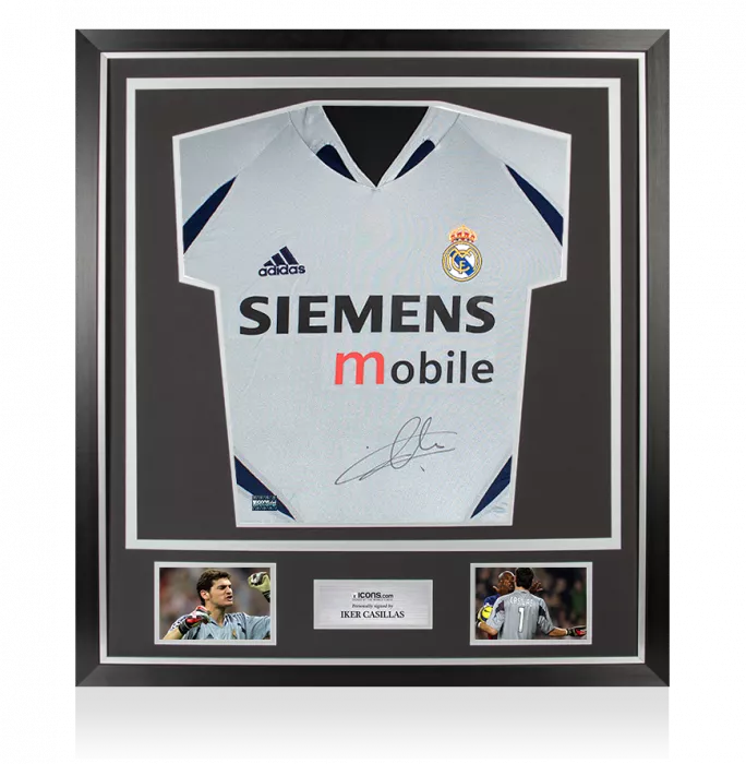 Iker Casillas Front Signed Real Madrid 2004-05 Goalkeeper Shirt In Classic Frame