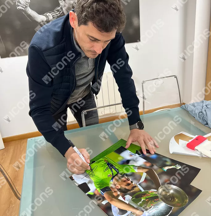 Iker Casillas Signed Real Madrid Photo: 2014 UEFA Champions League Winner
