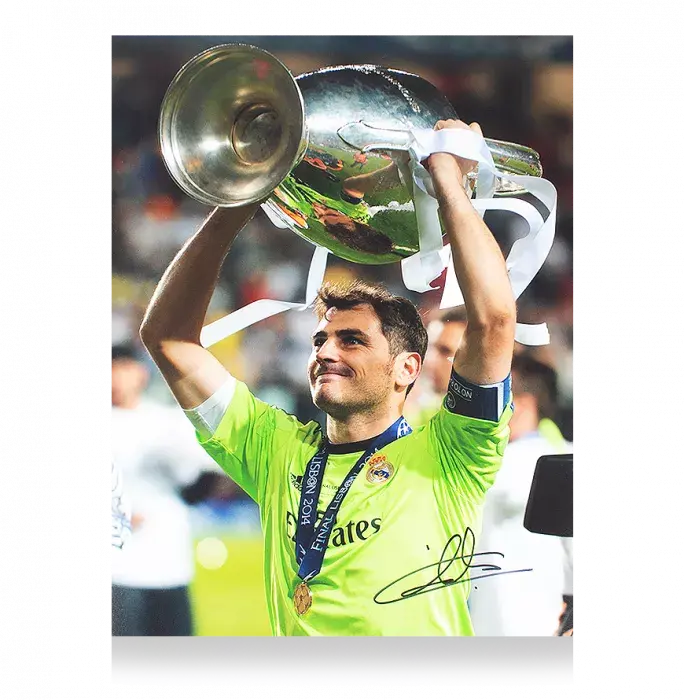 Iker Casillas Signed Real Madrid Photo: 2014 UEFA Champions League Winner