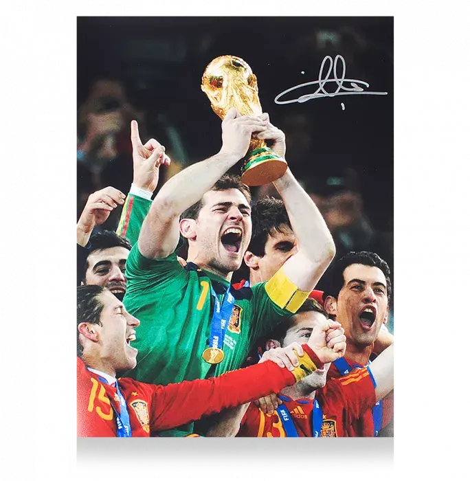 Iker Casillas Signed Spain Photo: 2010 FIFA World Cup Winner