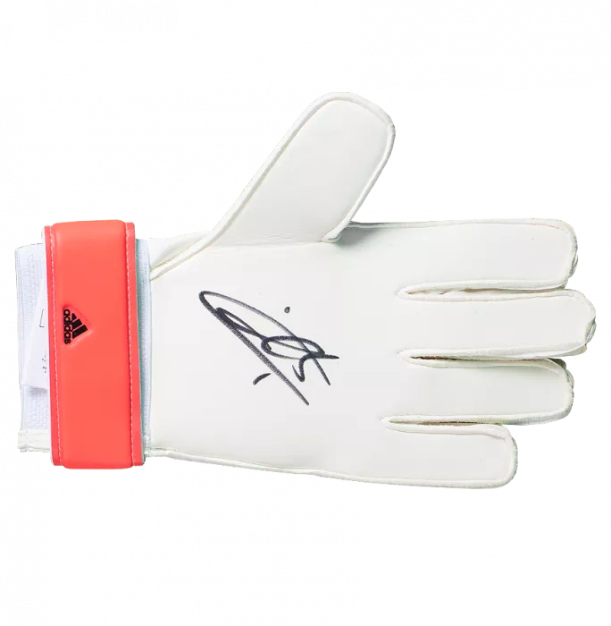 Iker Casillas Signed White And Red Adidas Predator 20 Goalkeeper Glove In Acrylic Case