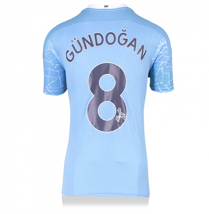Ilkay Gundogan Back Signed Manchester City 2020-21 Home Shirt