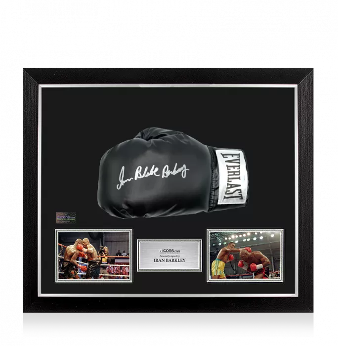 Iran Barkley Signed Everlast Black Boxing Glove In Bubble Frame: Option 1