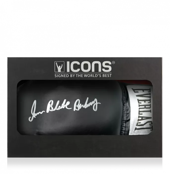 Iran Barkley Signed Everlast Black Boxing Glove In Deluxe Packaging
