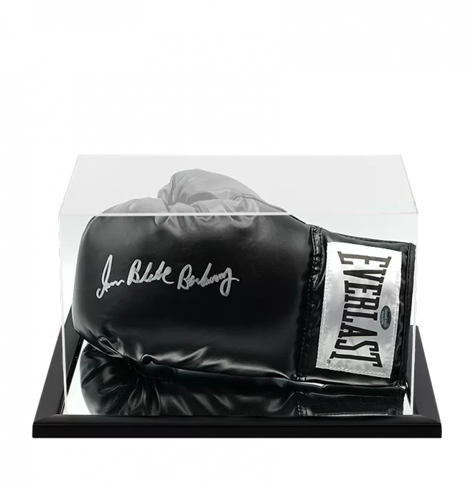 Iran Barkley Signed Everlast Black Boxing Glove In Acrylic Case