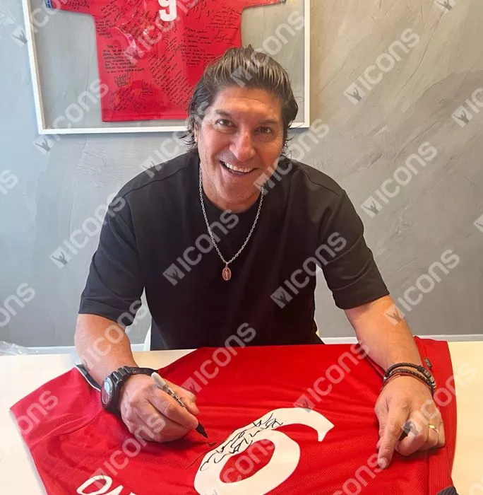 Ivan Zamorano Back Signed Chile 2000-01 Home Shirt In Hero Frame: Option 1