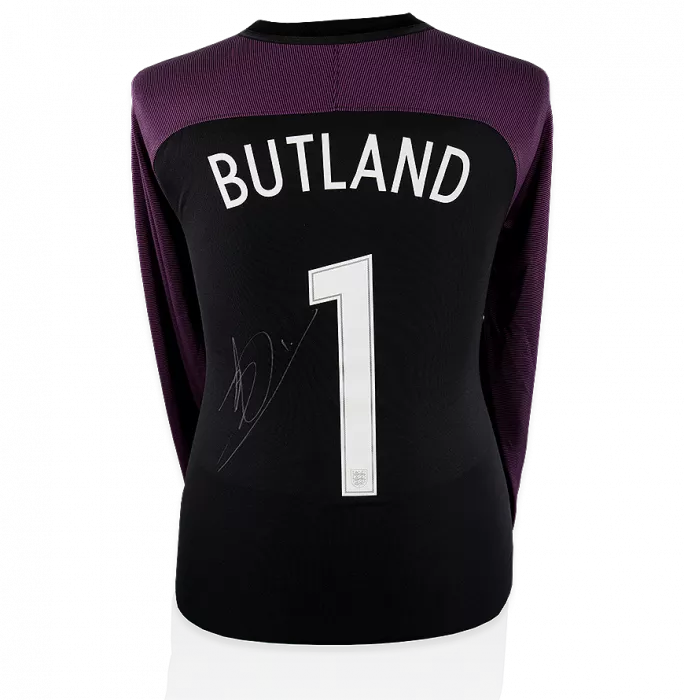 Jack Butland Back Signed 2016-17 England Goalkeeper Shirt