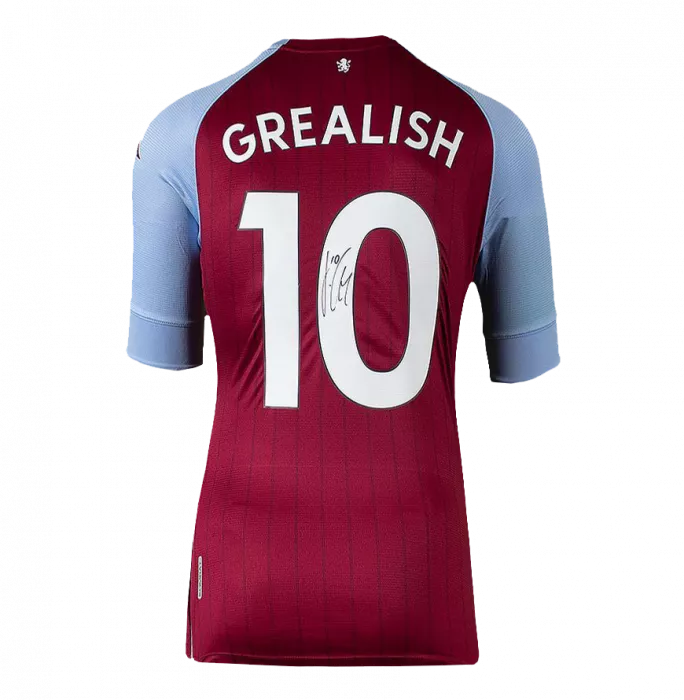 Jack Grealish Back Signed Aston Villa 2020-21 Home Shirt In Classic Frame