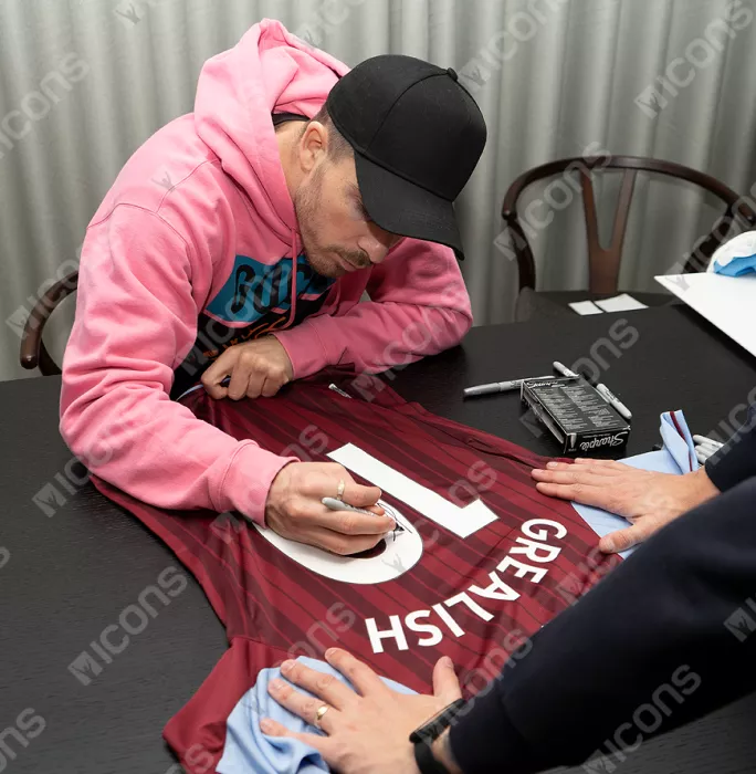 Jack Grealish Back Signed Aston Villa 2021-22 Home Shirt In Classic Frame