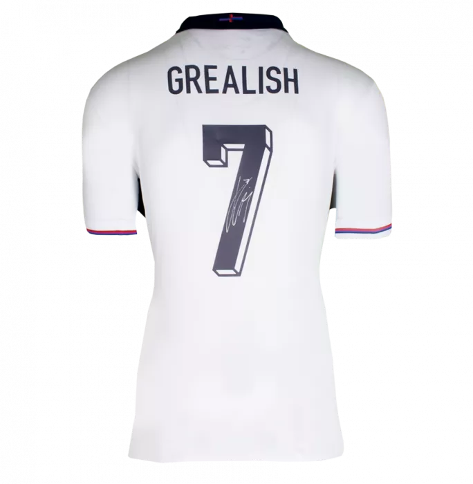 Jack Grealish Back Signed England 2024 Home Shirt with Fan Style Number