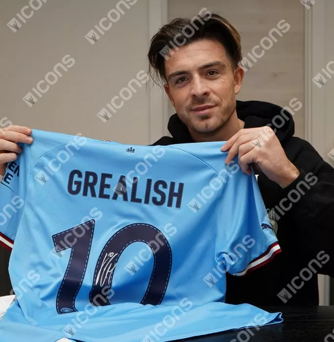 Jack Grealish Back Signed Manchester City 2022-23 Home Shirt
