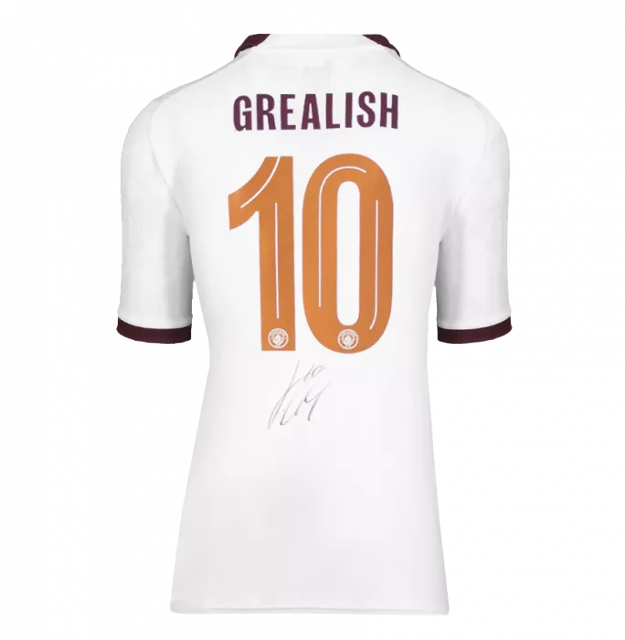 Jack Grealish Back Signed Manchester City 2023-24 Away Shirt In Deluxe Packaging