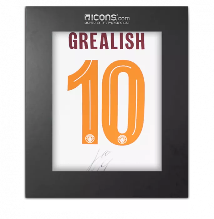 Jack Grealish Back Signed Manchester City 2023-24 Away Shirt In Deluxe Packaging
