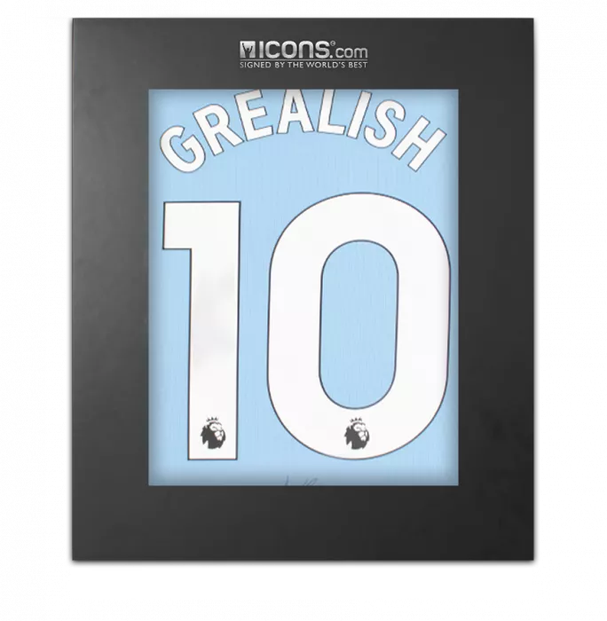 Jack Grealish Back Signed Manchester City 2023-24 Home Shirt: Signed Under Number In Deluxe Packaging