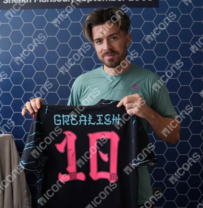 Jack Grealish Back Signed Manchester City 2023-24 Third Shirt: Japanese Edition