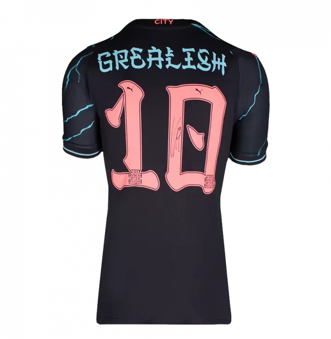 Jack Grealish Back Signed Manchester City 2023-24 Third Shirt: Japanese Edition