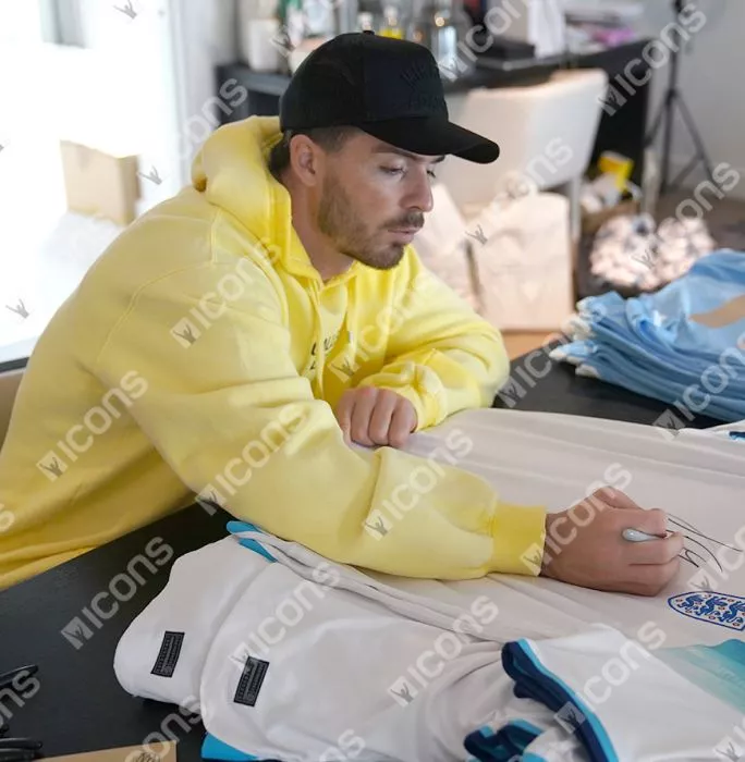 Jack Grealish Front Signed England 2022 Home Shirt In Deluxe Packaging