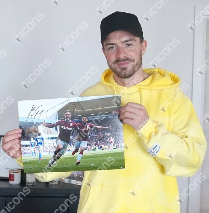Jack Grealish Manchester City & Jack Grealish Aston Villa Signed Photos In Dual Photo Frame