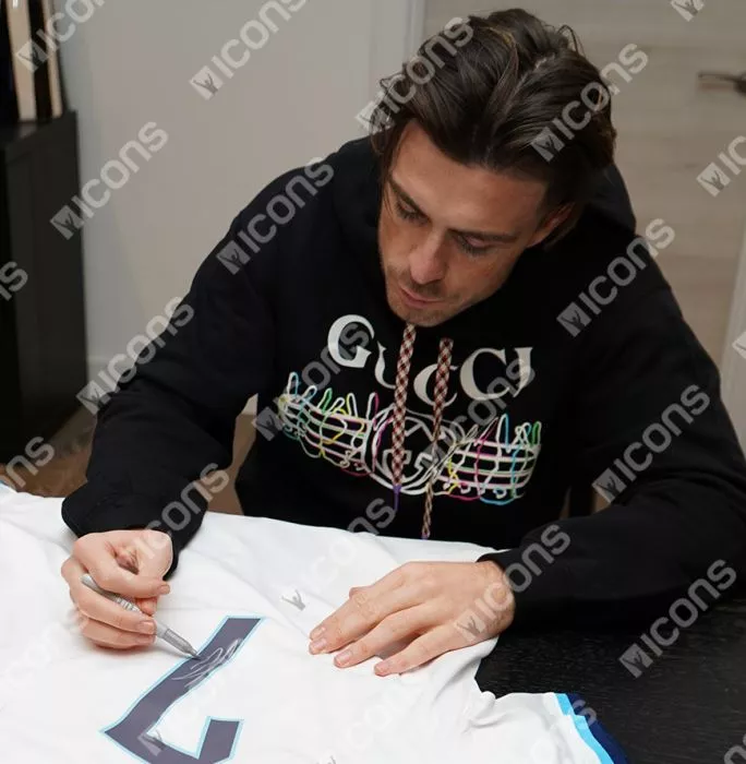 Jack Grealish Official 2022 FIFA World Cup™ Back Signed And Hero Framed England 2022-23 Home Shirt With Fan Style Numbers