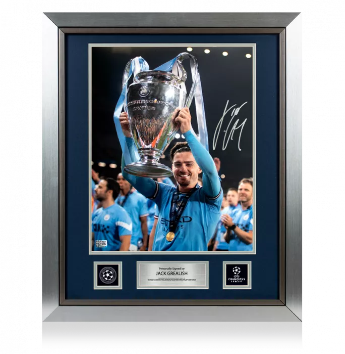 Jack Grealish Official UEFA Champions League Signed And Framed Manchester City Photo: 2023 Winner
