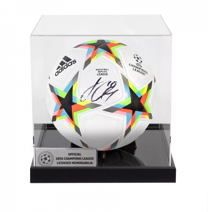 Jack Grealish Official UEFA Champions League Signed Football In Acrylic Case