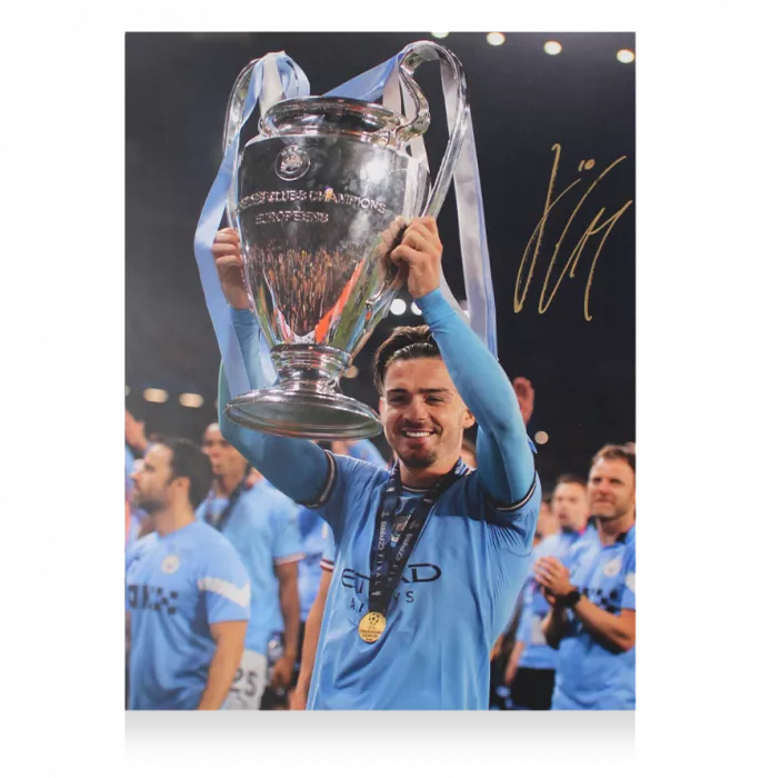 Jack Grealish Official UEFA Champions League Signed And Framed Manchester City Photo: 2023 Winner