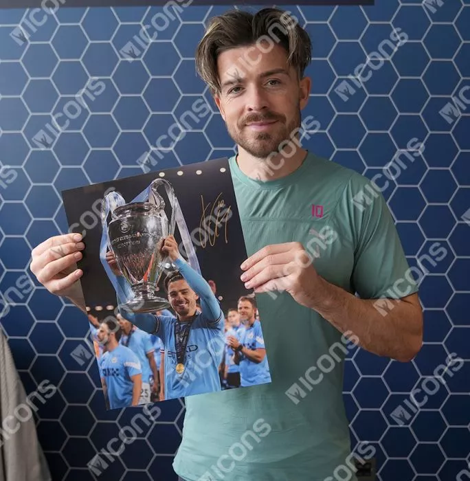 Jack Grealish Official UEFA Champions League Signed And Framed Manchester City Photo: 2023 Winner