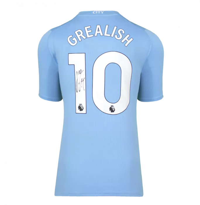 Jack Grealish & Phil Foden Back Signed Manchester City 2023-24 Home Shirts In Classic Dual Frame