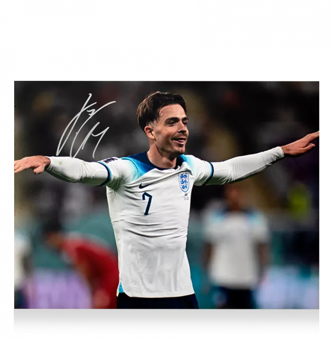 Jack Grealish Signed England Photo In Premium Photo Frame: FIFA World Cup Goal Vs IR Iran