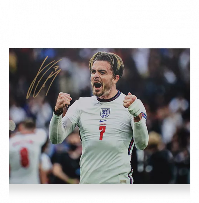 Jack Grealish Signed England Photo In Premium Photo Frame: Celebration