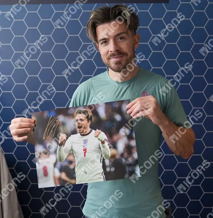 Jack Grealish Signed England Photo In Premium Photo Frame: Celebration