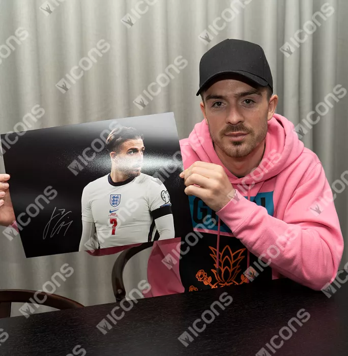 Jack Grealish Signed England Photo: Three Lions Star