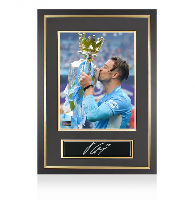 Jack Grealish Signed Plaque and Photo Frame: 2021-22 Premier League Winner
