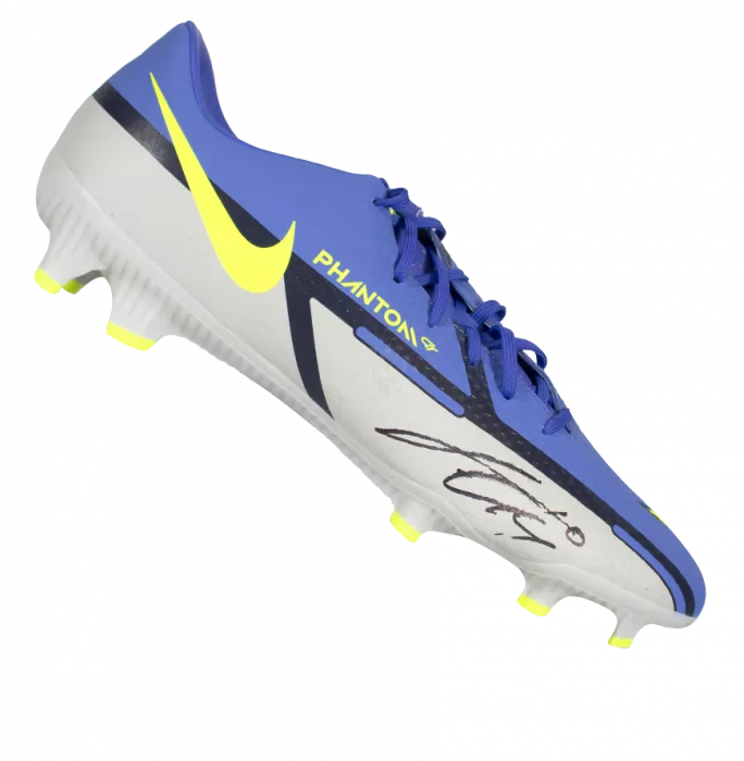 Jack Grealish Signed Purple and Grey Nike Phantom Boot