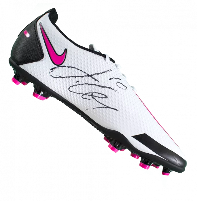 Jack Grealish Signed White Nike Phantom Boot In Acrylic Case