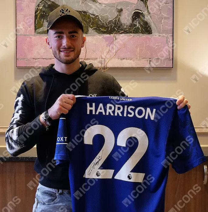 Jack Harrison Back Signed Leeds United 2021-22 Away Shirt In Classic Frame