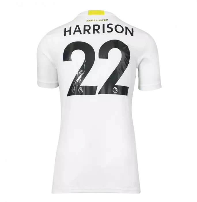 Jack Harrison Back Signed Leeds United 2021-22 Home Shirt In Classic Frame