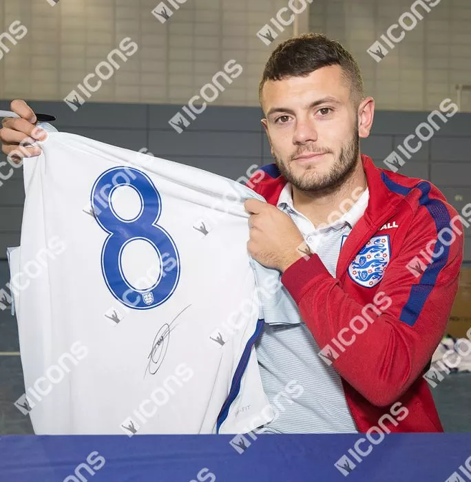 Jack Wilshere England Back Signed 2016-17 Home Shirt
