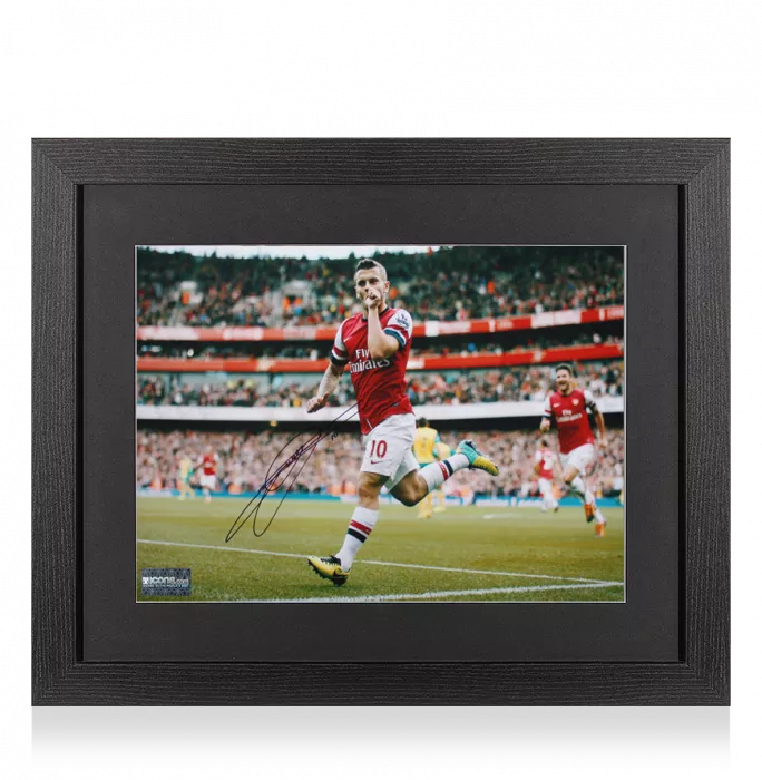 Jack Wilshere Signed Arsenal Photo In Black Wooden Frame: 2013-14 Premier League Goal Of The Season
