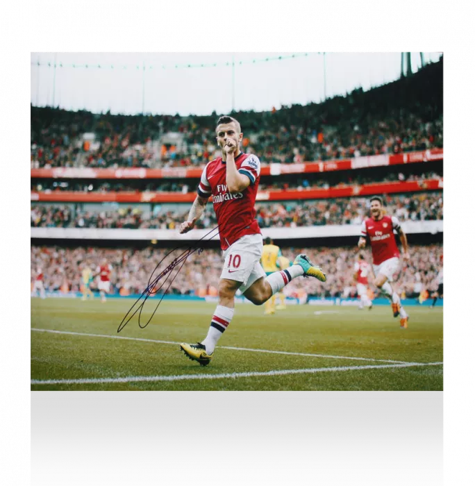 Jack Wilshere Signed Arsenal Photo In Premium Photo Frame: 2013-14 Premier League Goal Of The Season