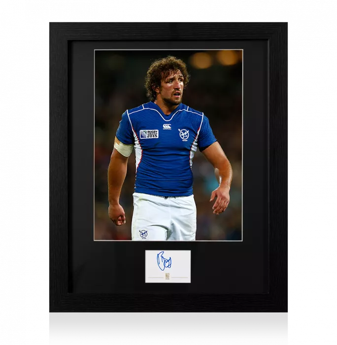 Jacques Burger Signed Rugby World Cup 2015 Card and Namibia Photo Frame