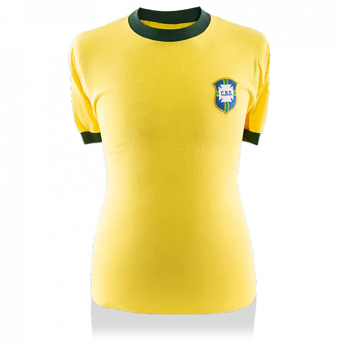 Jairzinho Back Signed Retro Brazil Home Shirt